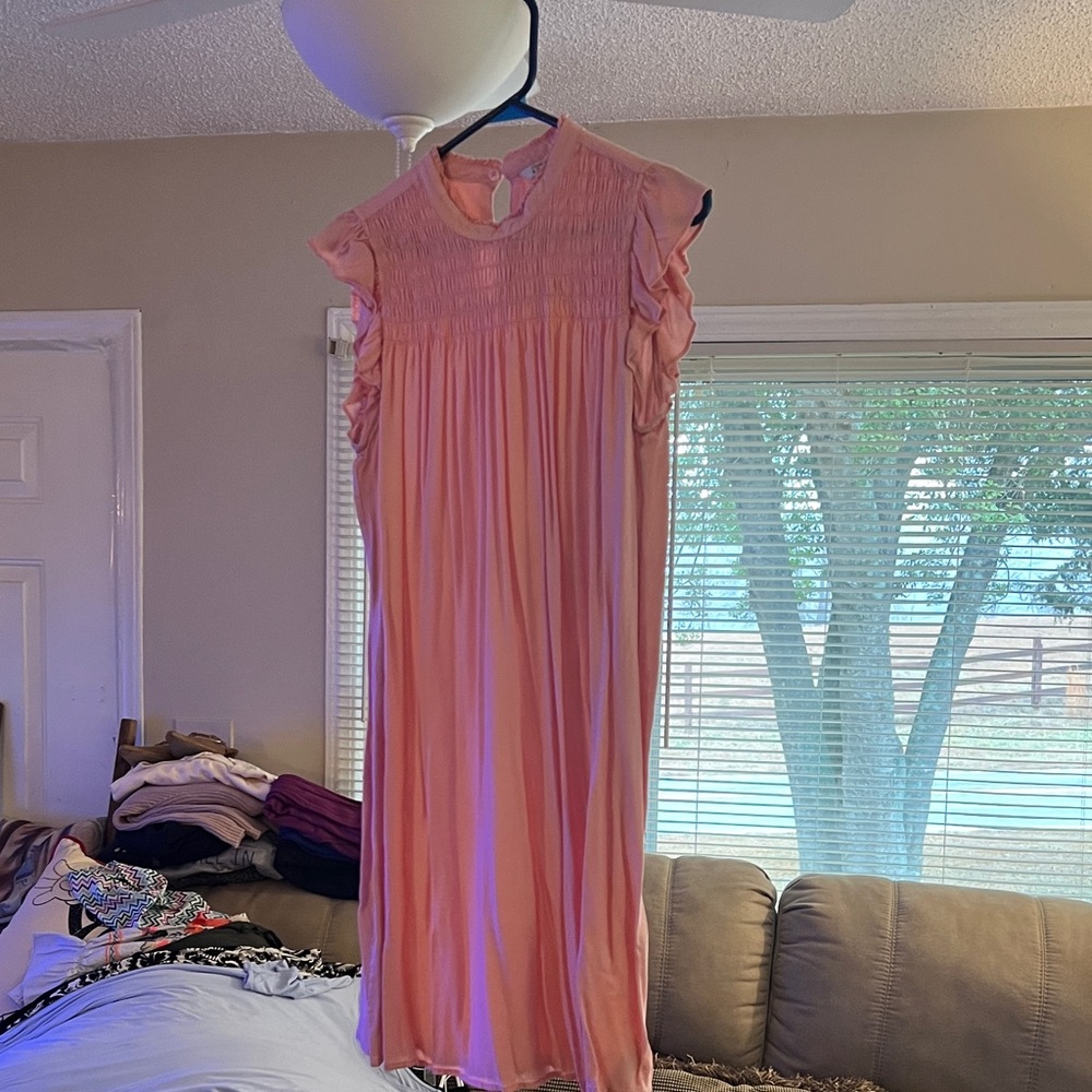 Crown & Ivy Coral Ruffled Dress